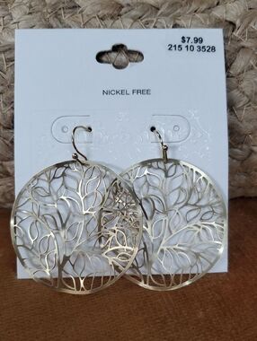 Target Matte Gold Tree of Life Drop Earrings